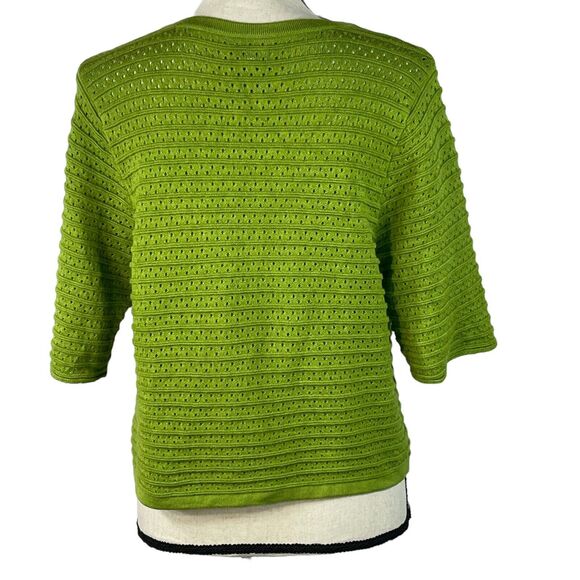 Chico's SZ 0 (Small) Crop Cardigan Sweater Stretch Elbow Sleeves Hook 'n Eye - Picture 4 of 8